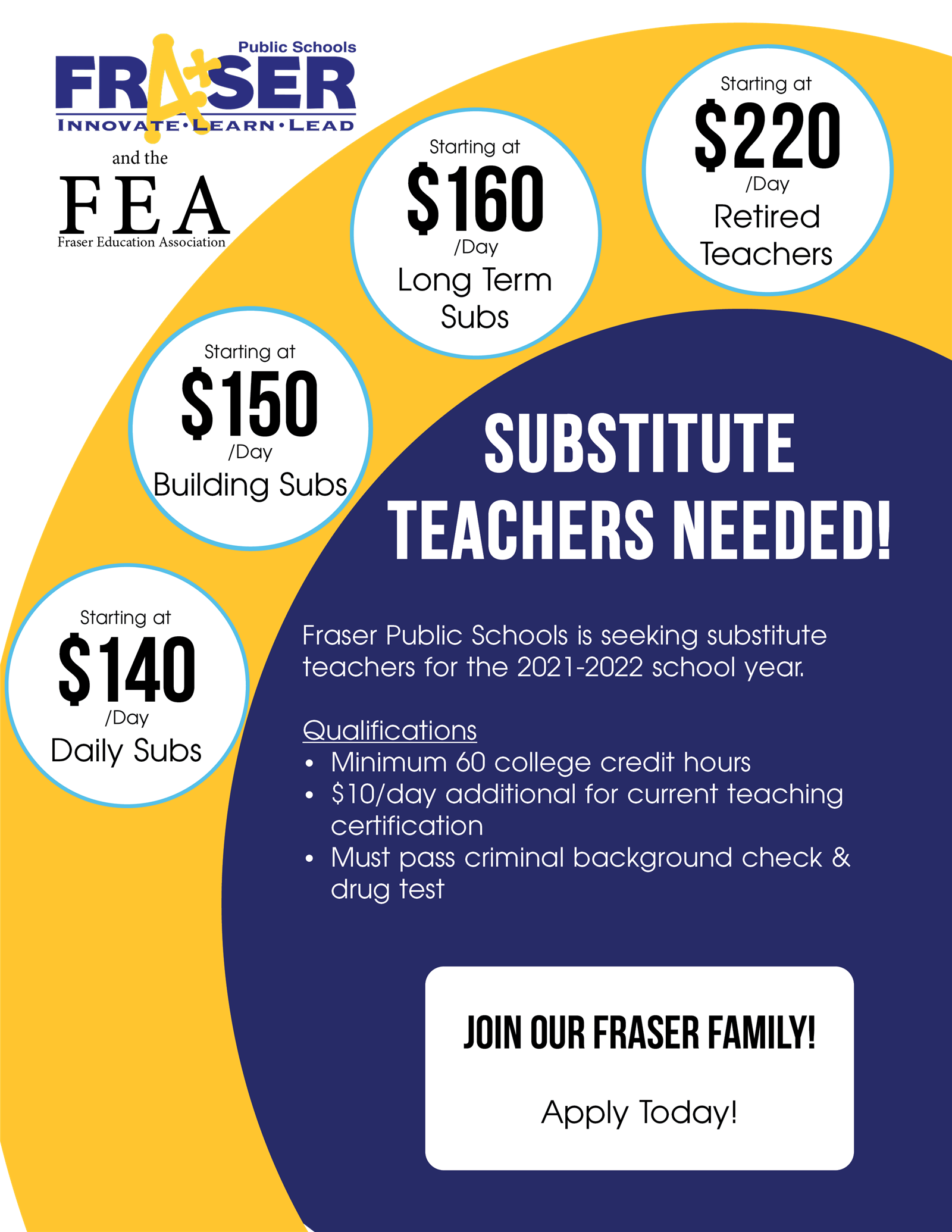 Substitute Teachers needed